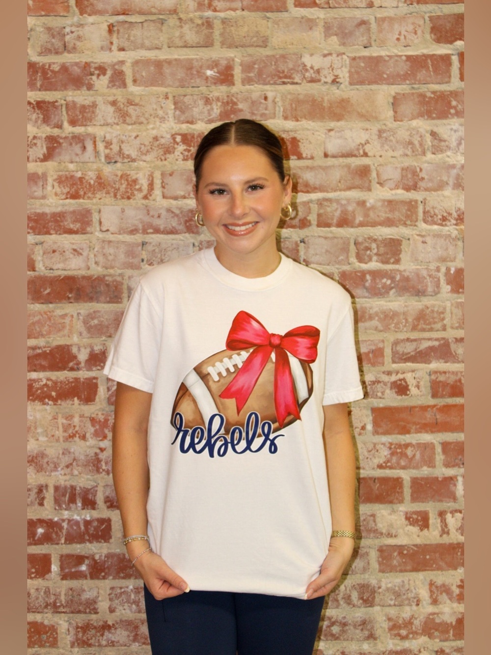 Preppy Rebels Coquette Football Graphic Tee